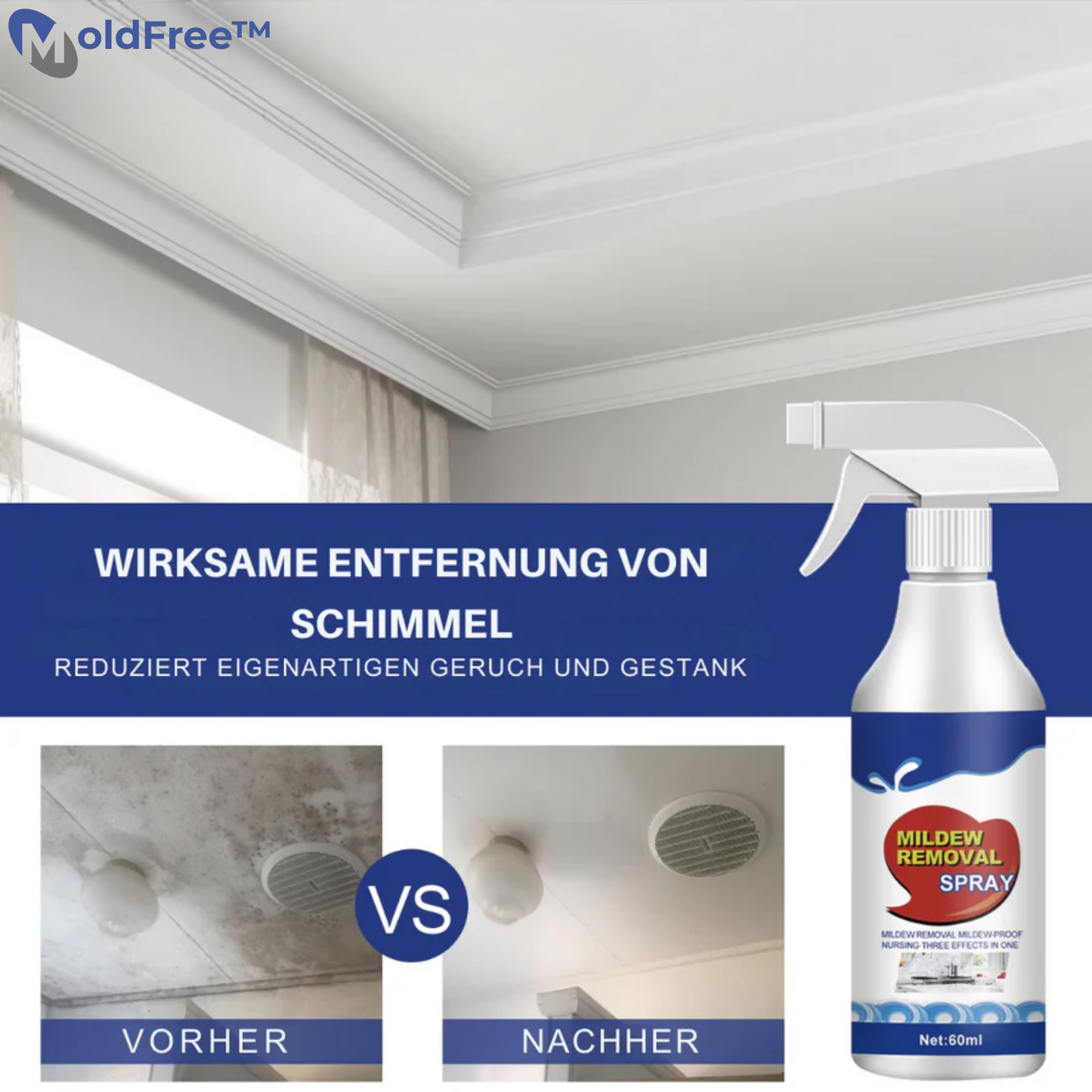 MoldFree™ – Mould Removal Spray for Clean, Hygienic & Mould-Free Surfaces [1 + 1 Free]