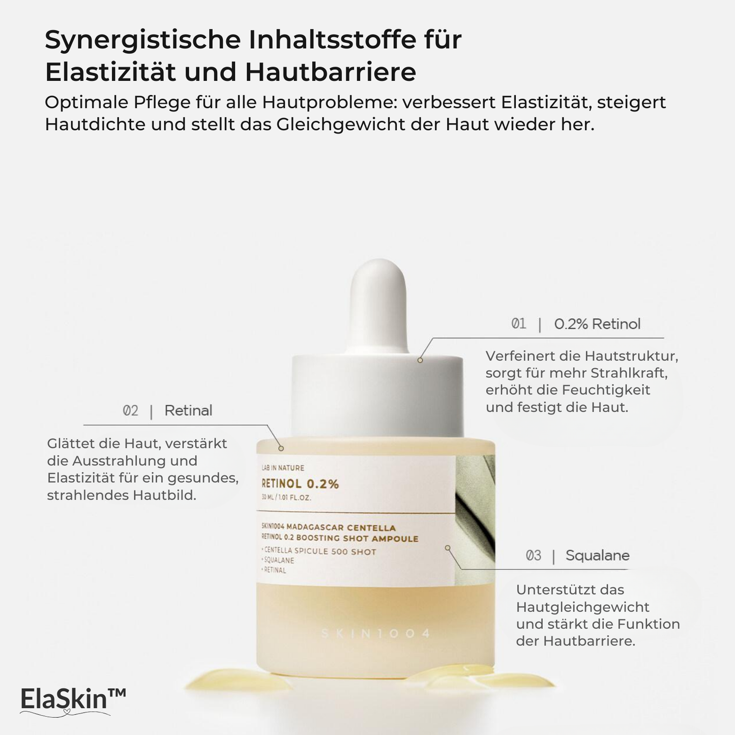 ElaSkin™ – Centella-Retinol-Boosting-Ampoule 30ml for Intensive and Regenerative Skincare [50% Discount]