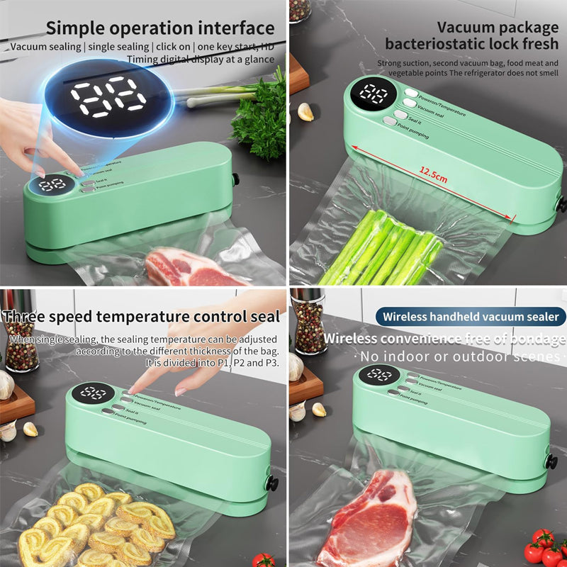 Wireless Portable Vacuum Sealer for Food Storage & Freshness