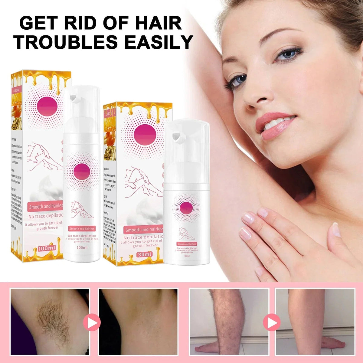Gentle Hair Removal Spray with Beeswax for Smooth Skin