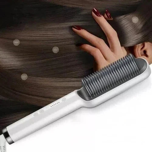 Heated Hair Straightening Brush Comb with Ionic Anti-Scald Technology