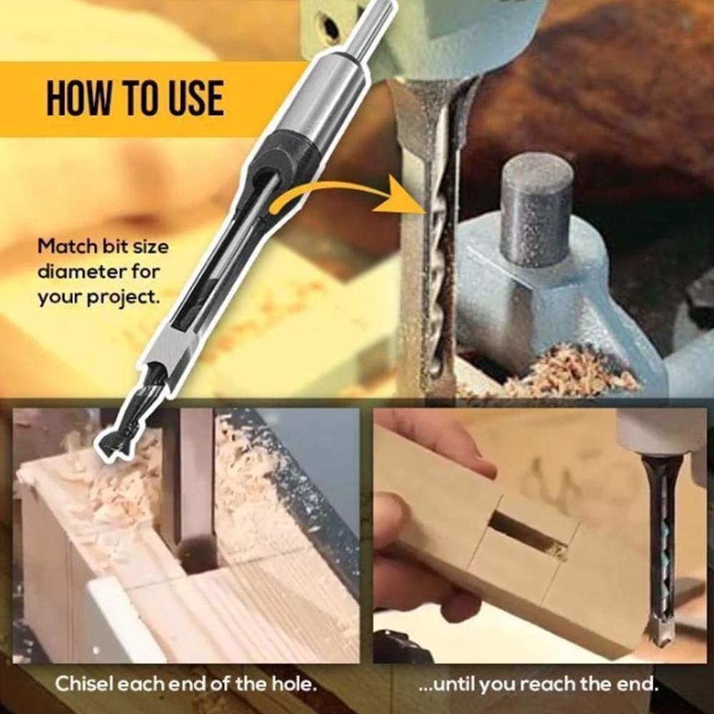 Square Hole Chisel Drill Bit for Woodworking – 6.4mm Mortising Bit