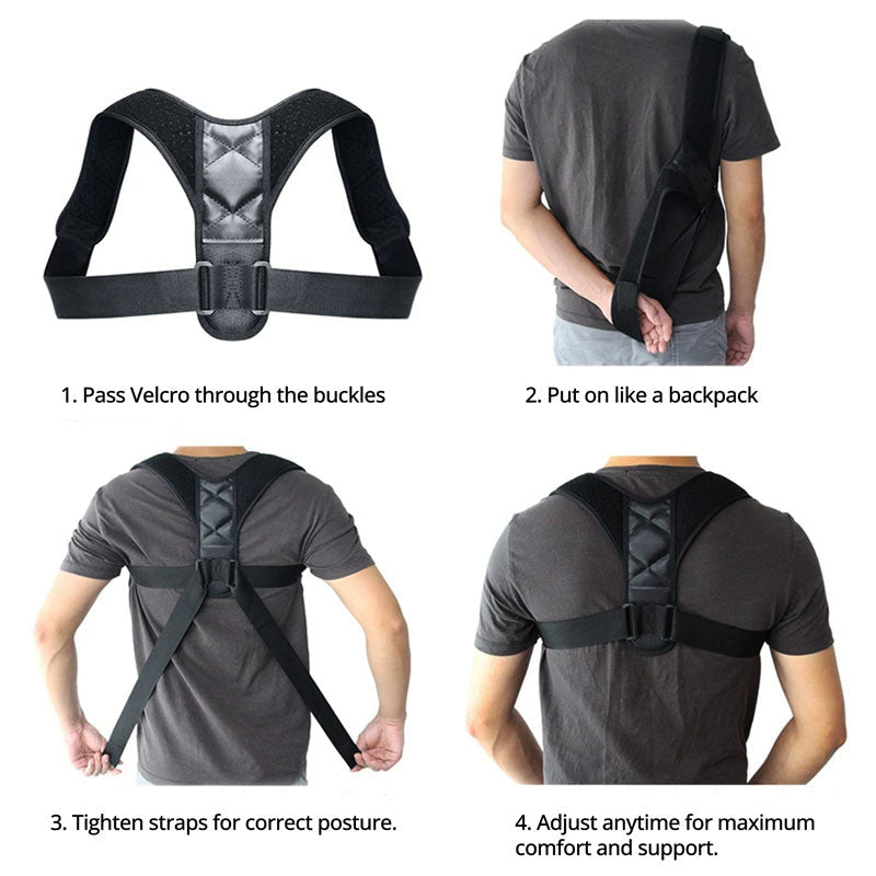 Adjustable Back Support Brace for Upright Posture – Unisex
