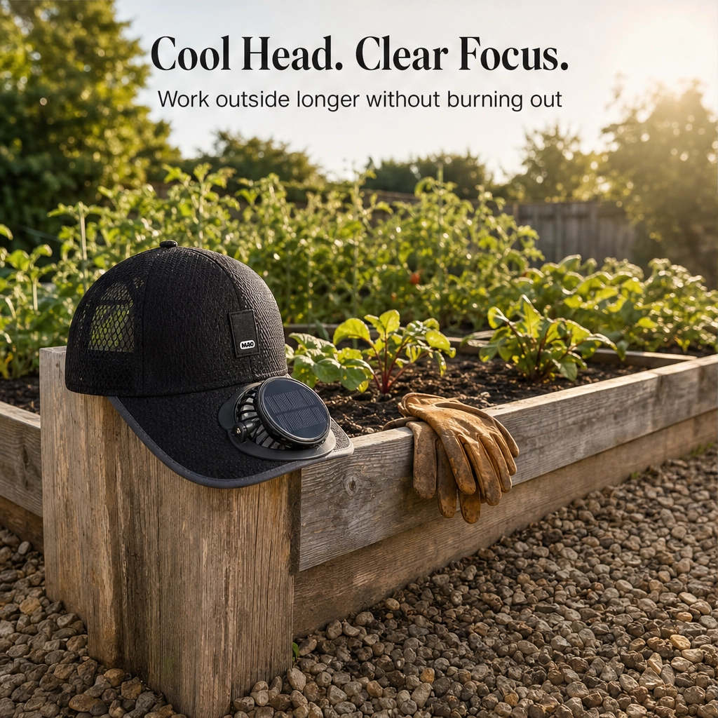 Solar Fan Hat with UPF50+ UV Protection & Rechargeable Battery