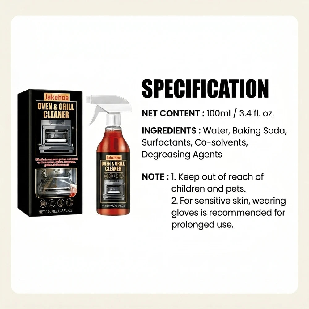 Heavy-Duty Oven & Kitchen Grease Cleaner Spray for Burnt-On Grime