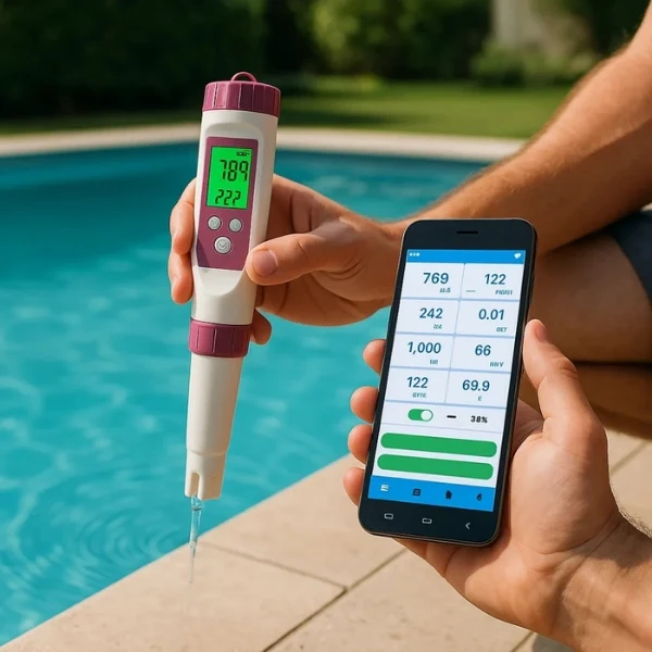 Digital Water Quality Tester 7-in-1 with Bluetooth App for Pool & Aquarium