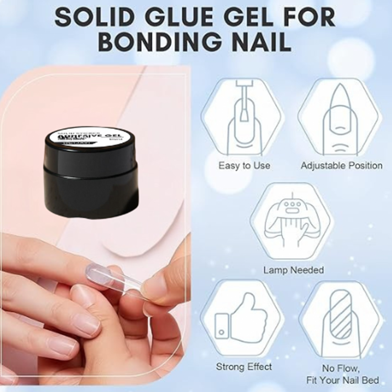 Press-On Nail Gel Glue – Strong Hold UV/LED Curing for Long-Lasting Nails