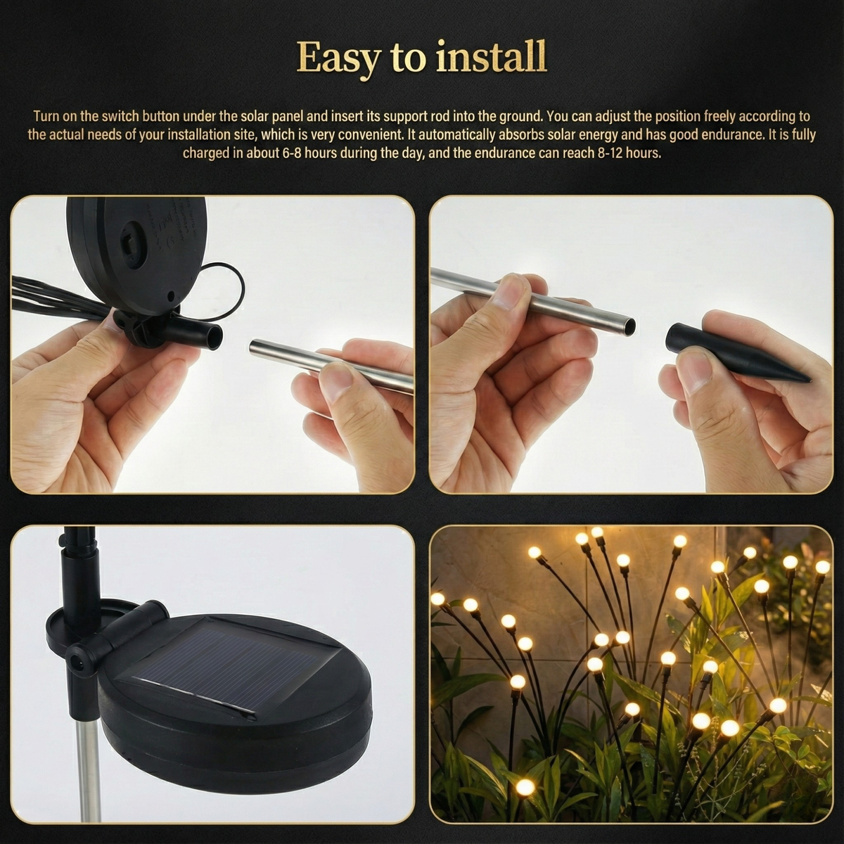 Solar Firefly Garden Lights – Wireless LED Pathway & Patio Lighting