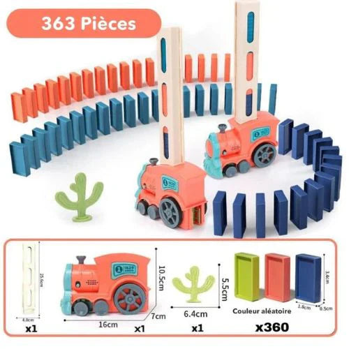 Automatic Domino Laying Train Toy with Music for Kids 3+