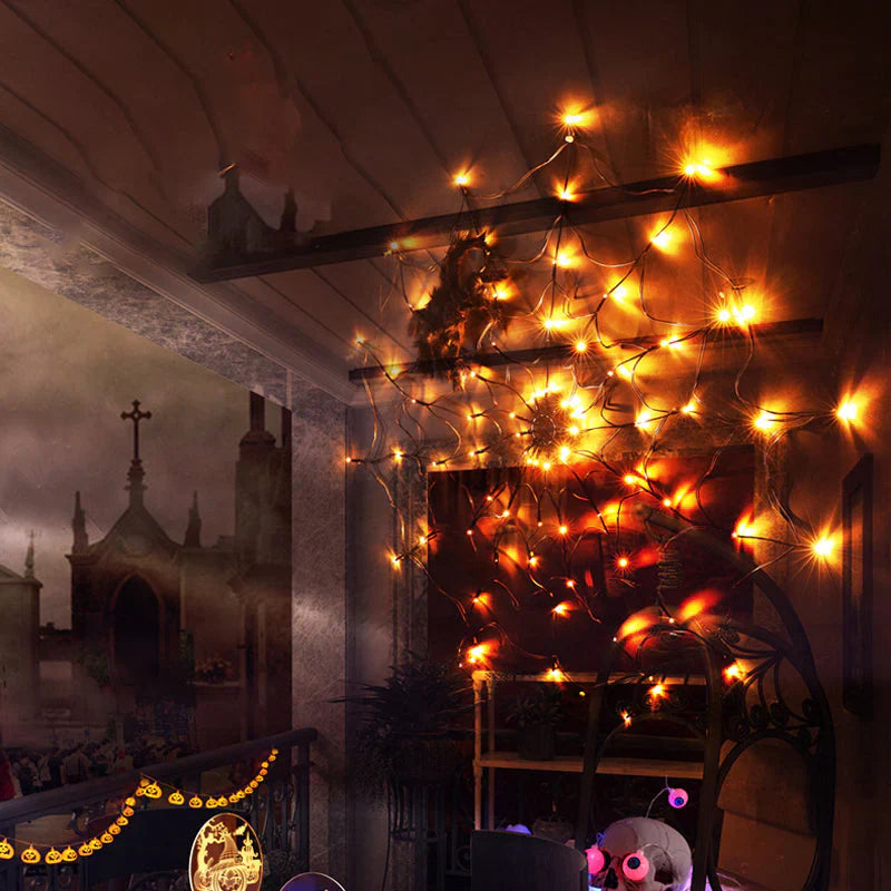 SpiderLight™ – Halloween Spider Web String Lights Decoration [50% Off]