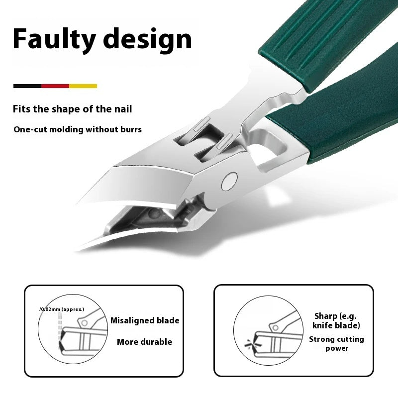 Stainless Steel Angled Nail Clipper Set with Splash Guard