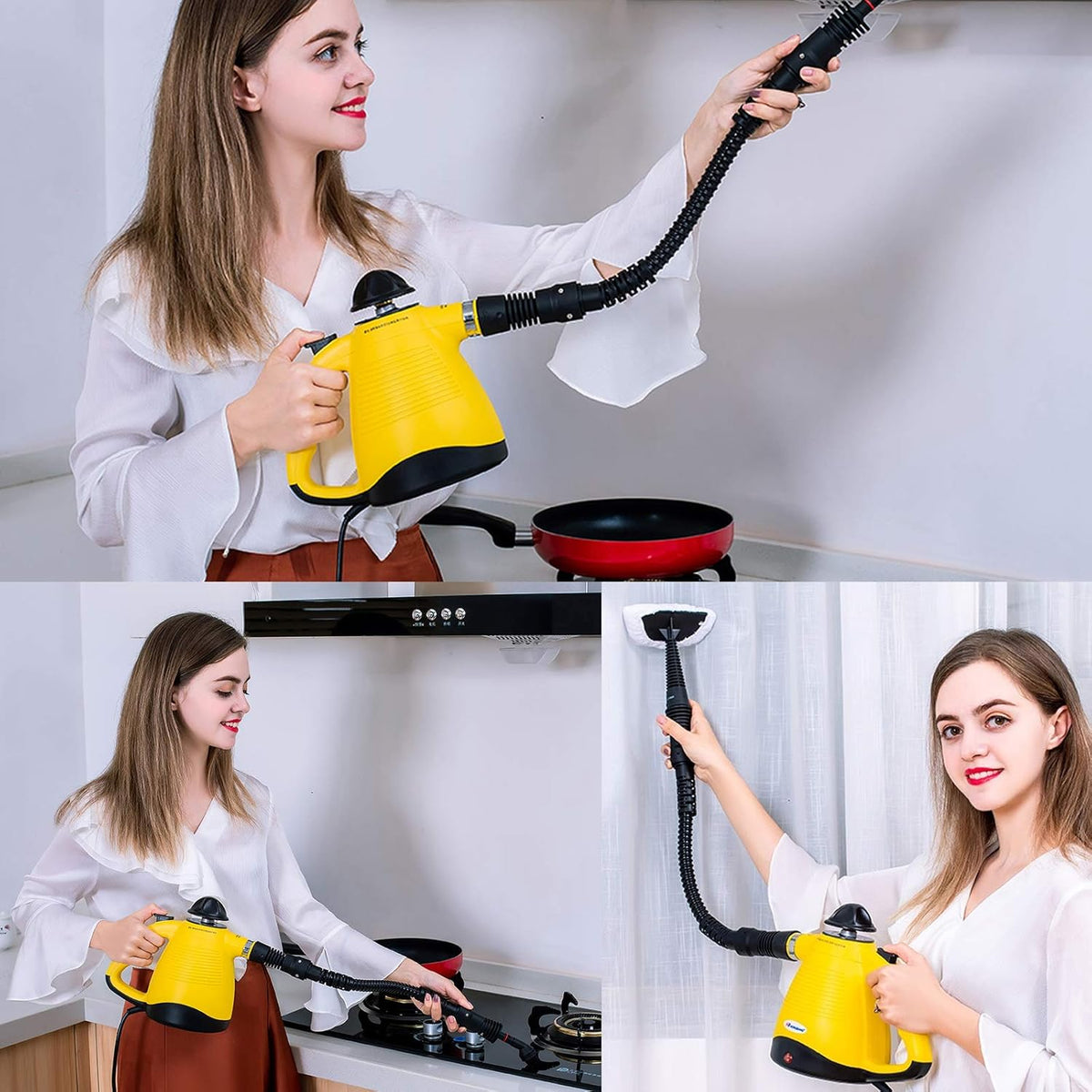 Handheld Steam Cleaner 1000W with 8 Attachments for Home