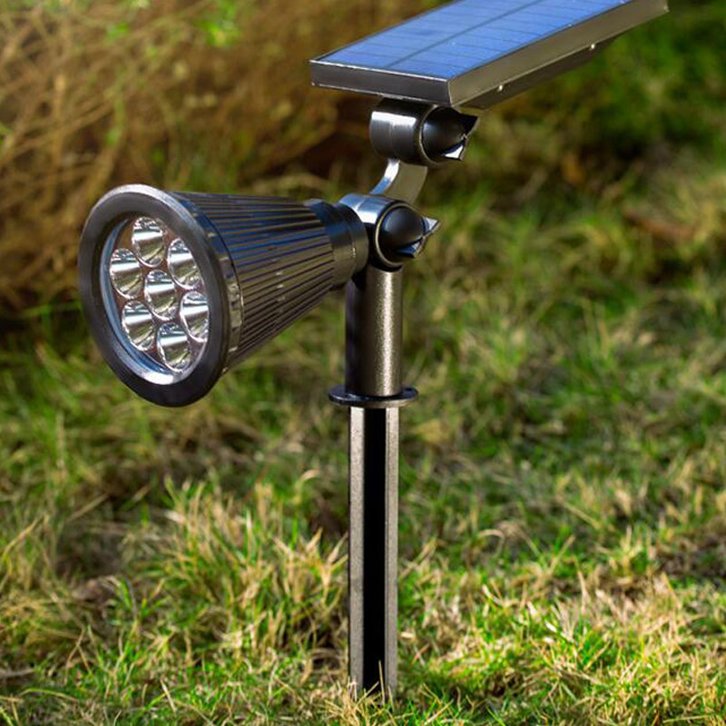 Solar-Powered LED Garden Spotlight with Automatic Dusk Sensor