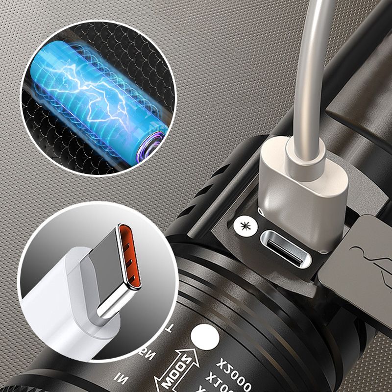 Ultra Bright 7500 Lumen Tactical LED Flashlight with USB-C Charging