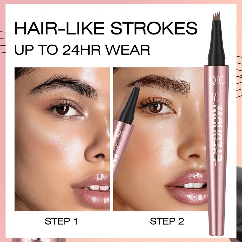 Waterproof Micro Fork Eyebrow Pencil with 4-Point Tip