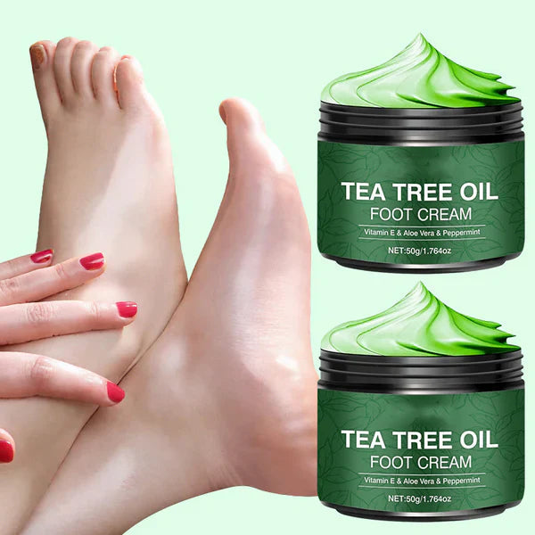 Cooling Foot Cream with Peppermint, Aloe Vera & Tea Tree Oil – 2 Pack