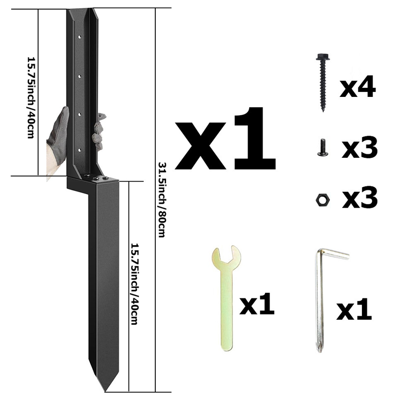 Steel Fence Post Anchor Spike – H-Design Ground Stake No Digging Required