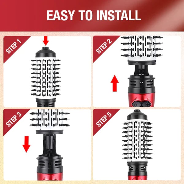 3-in-1 Rotating Hot Air-Hair Styler and Dryer | Effortless Volume & Curls | Professional Hair Styling Tool | GlamTwist Pro