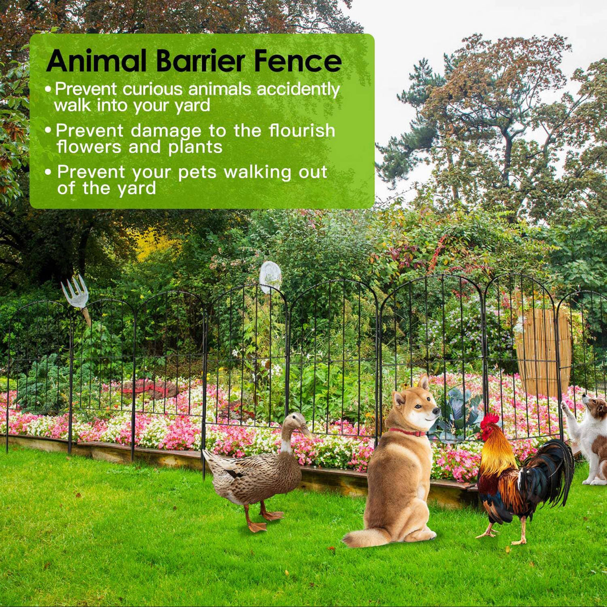 Decorative Stainless Steel Garden Fence for Bed Edging – 10 Panels