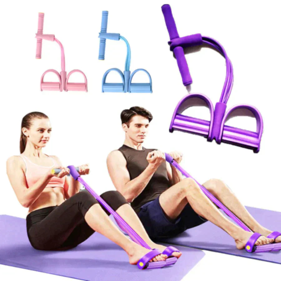 Resistance Band Rope with Pedals for Sit-Ups & Full-Body Home Workout
