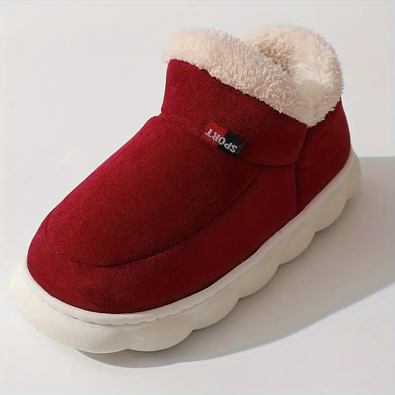 Warm Slippers with Fur Lining Non-Slip Slippers Women Winter