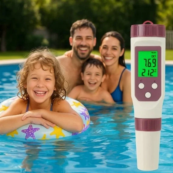 Digital Water Quality Tester 7-in-1 with Bluetooth App for Pool & Aquarium