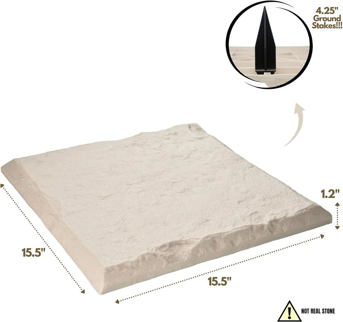 Non-Slip Outdoor Pathway Tiles with Ground Spikes for Secure Grip