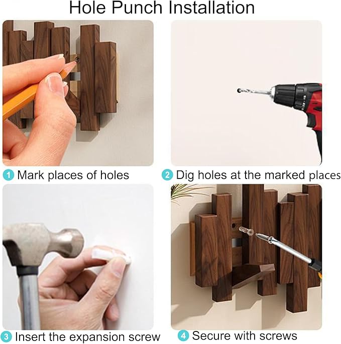 Piano Key Wall Coat Rack – Foldable Solid Wood Hooks with Magnetic Design