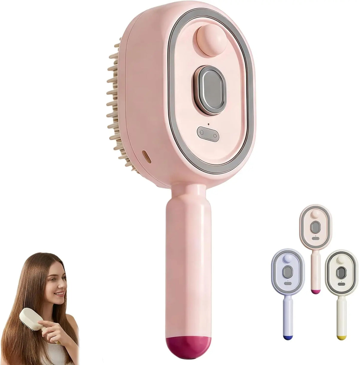 Electric Detangling Brush with Spray Function for All Hair Types
