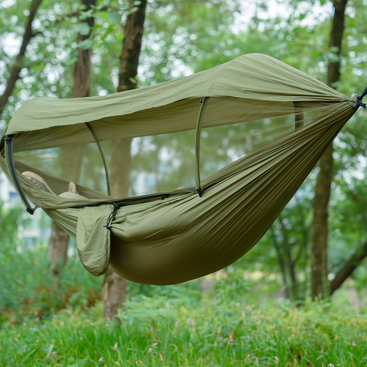 Outdoor Hammock with Mosquito Net and Sun Canopy – 260x140 cm