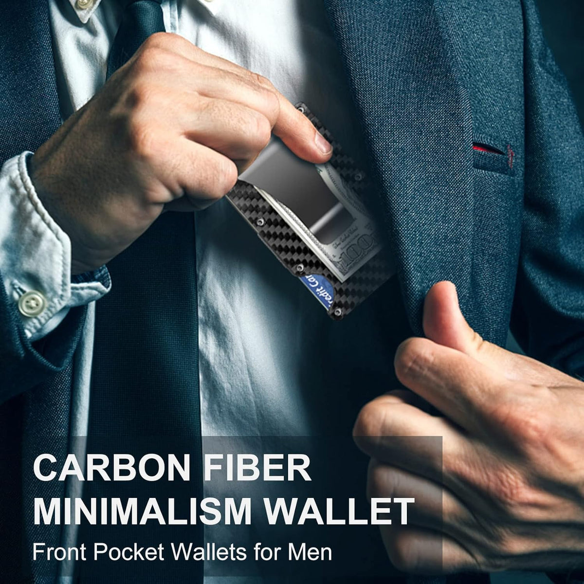 RFID Blocking Aluminum Card Holder with Money Clip – Slim Wallet for Up to 12