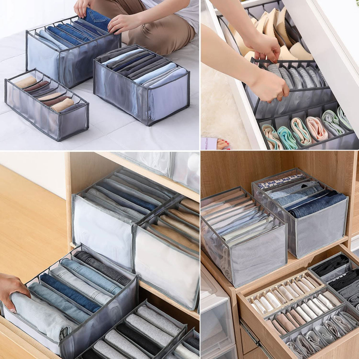 Foldable Drawer Organiser Set – Modular Compartment Dividers for Clothes