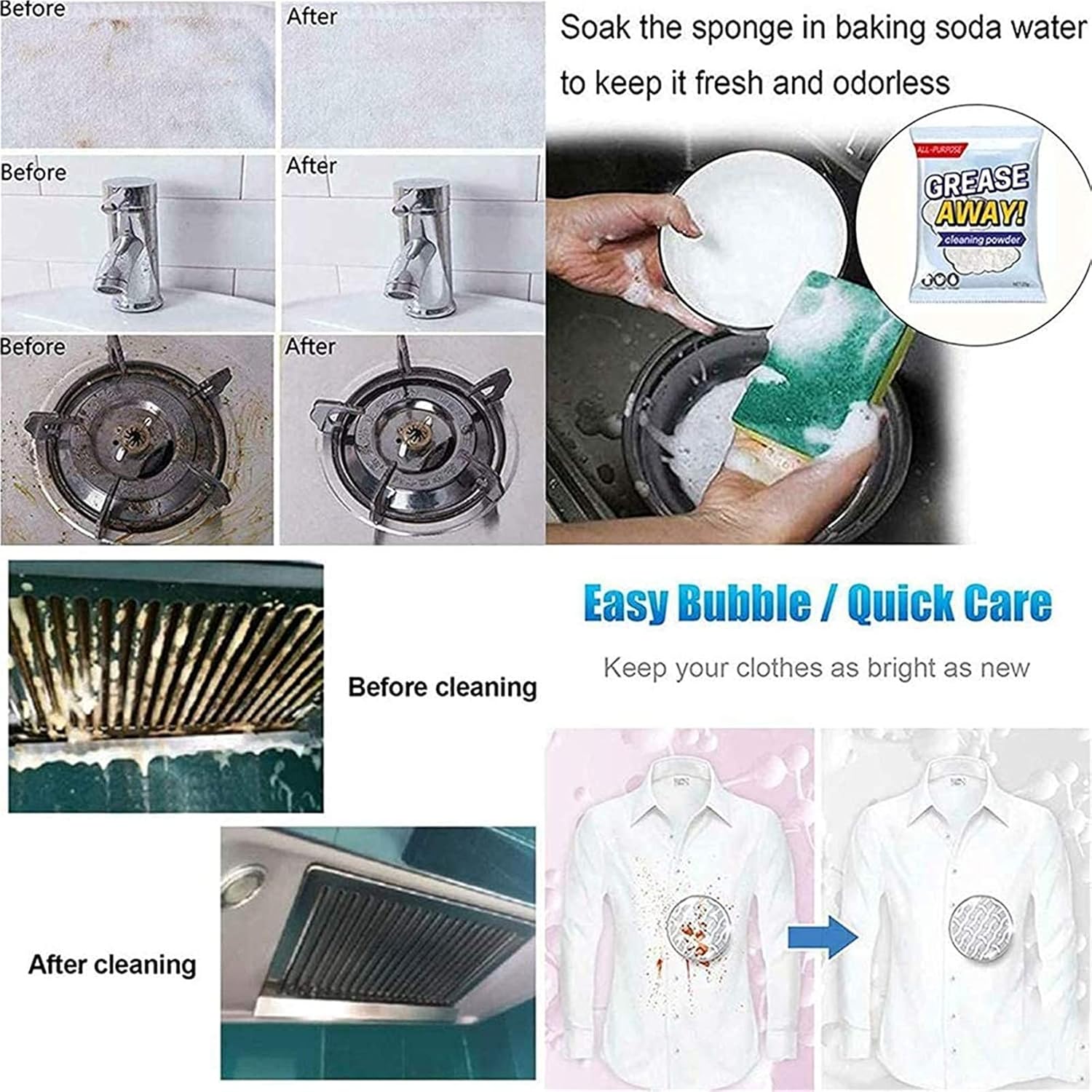 GreaseAway™ – Effective powder against grease and dirt stains [50% Off]