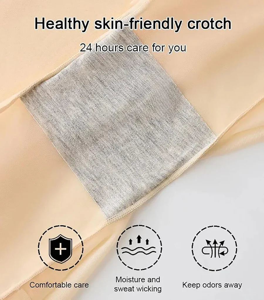 High-Waisted Ice Silk Shaping Panties with Butt-Lifting Band