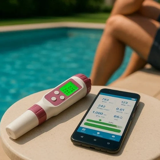 Digital Water Quality Tester 7-in-1 with Bluetooth App for Pool & Aquarium