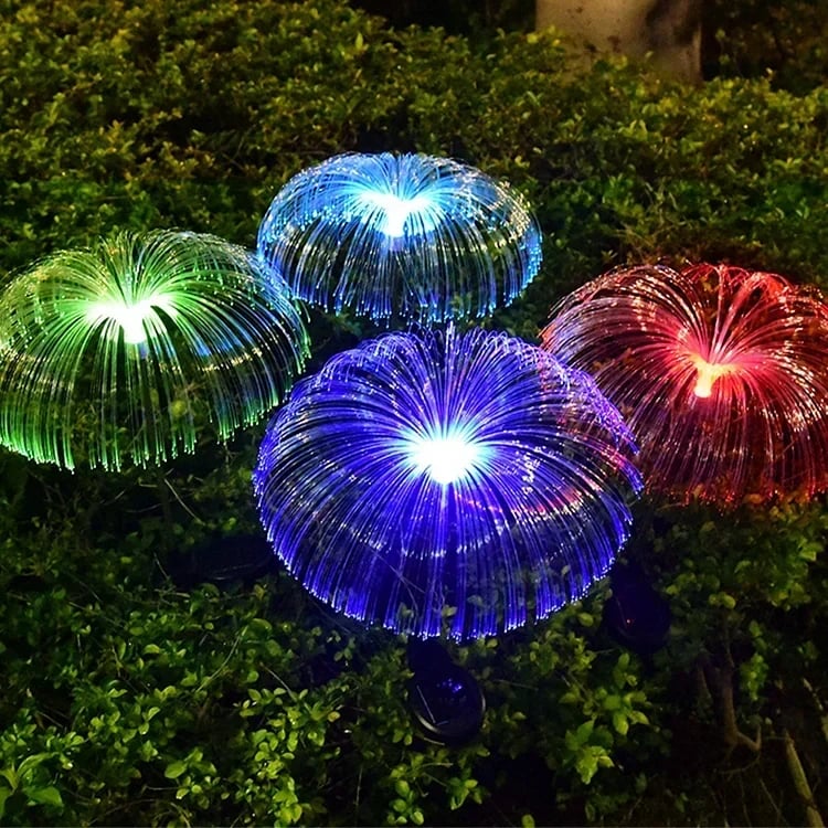 Solar Jellyfish Garden Lights with Fiber Optic Glow – 7-Color & Warm White