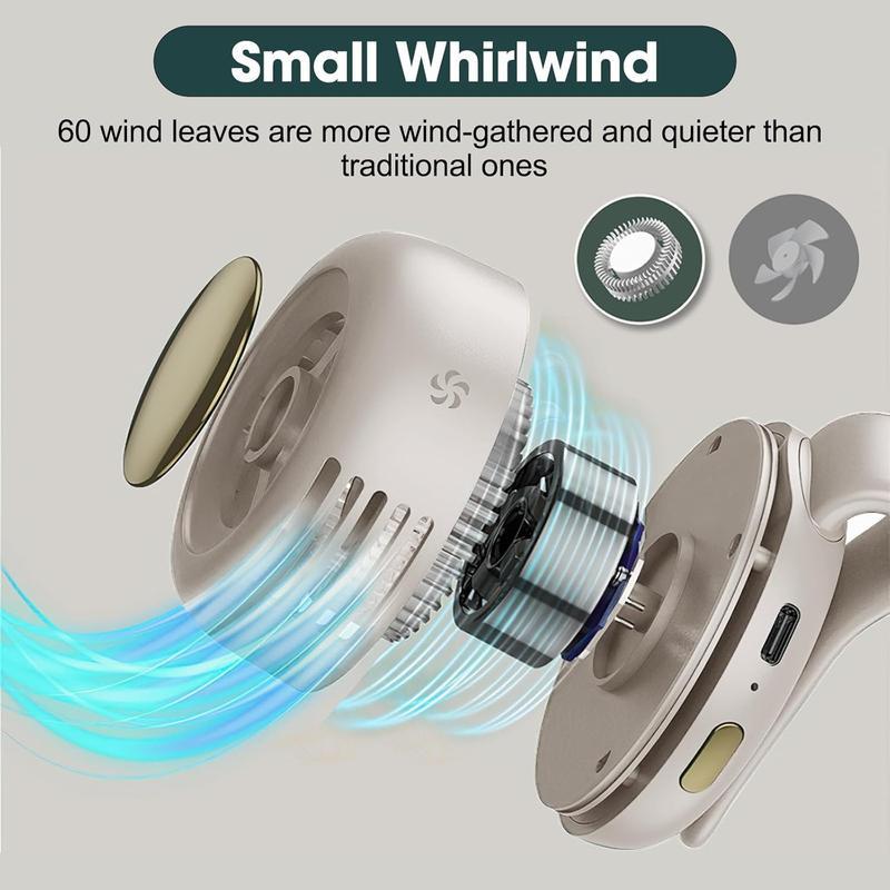 Portable Bladeless Clip Fan for Under Clothing with 23h Battery Life