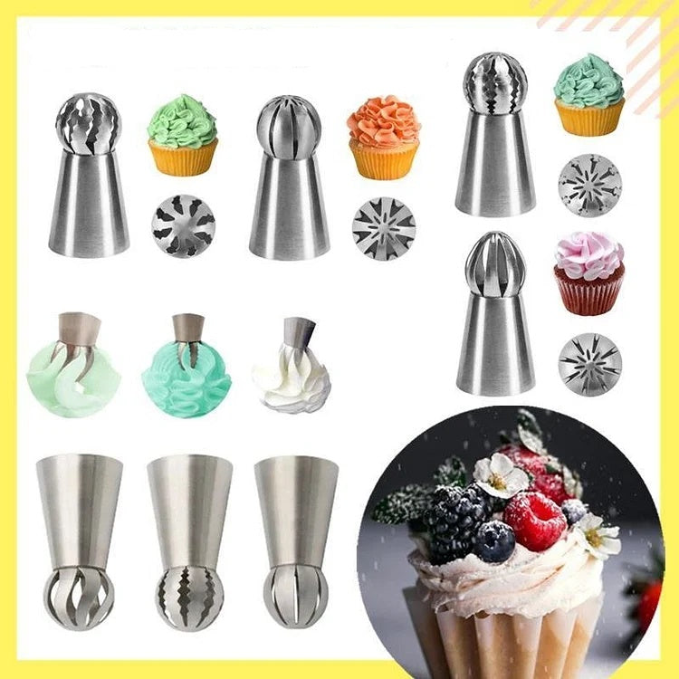 Stainless Steel Cake Decorating Nozzle Set with Piping Bag & Stand