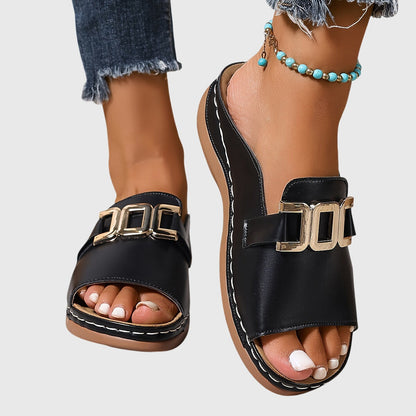 Women’s Orthopedic Flat Sandals with Buckle