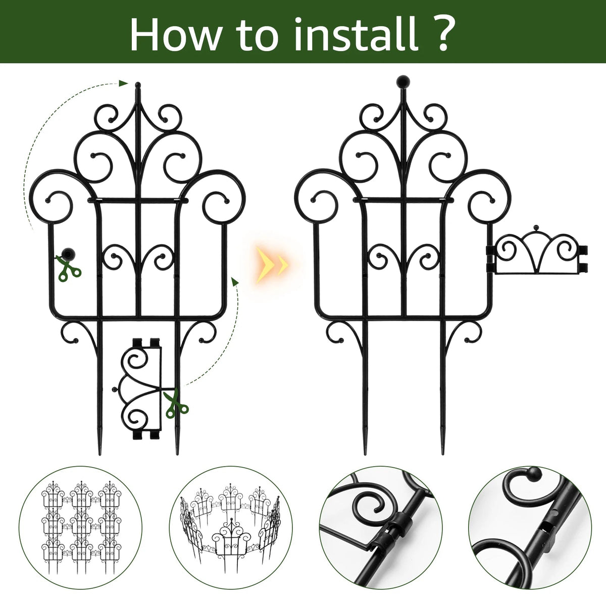 Flexible Garden Border Edging Set – 10-Piece Plastic Lawn & Bed Fence