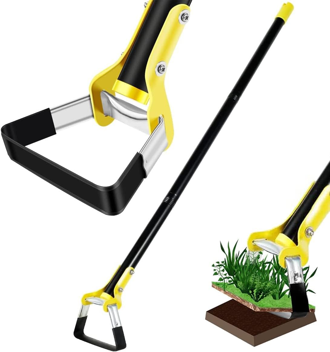 Ergonomic Stand-Up Weed Removal Hoe with Long Handle – Stainless Steel