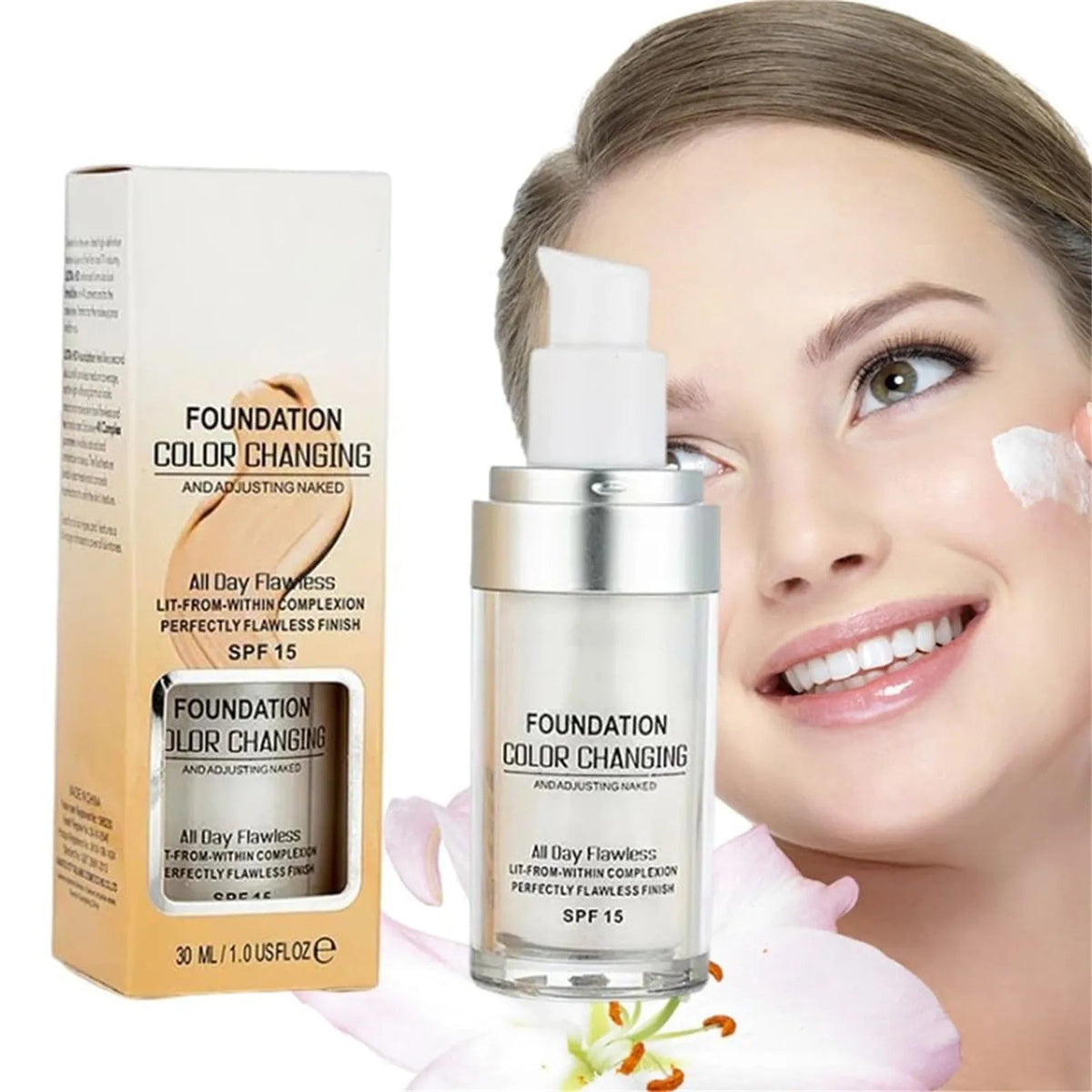 Color-Adapting Foundation with SPF15 for Natural Radiant Coverage