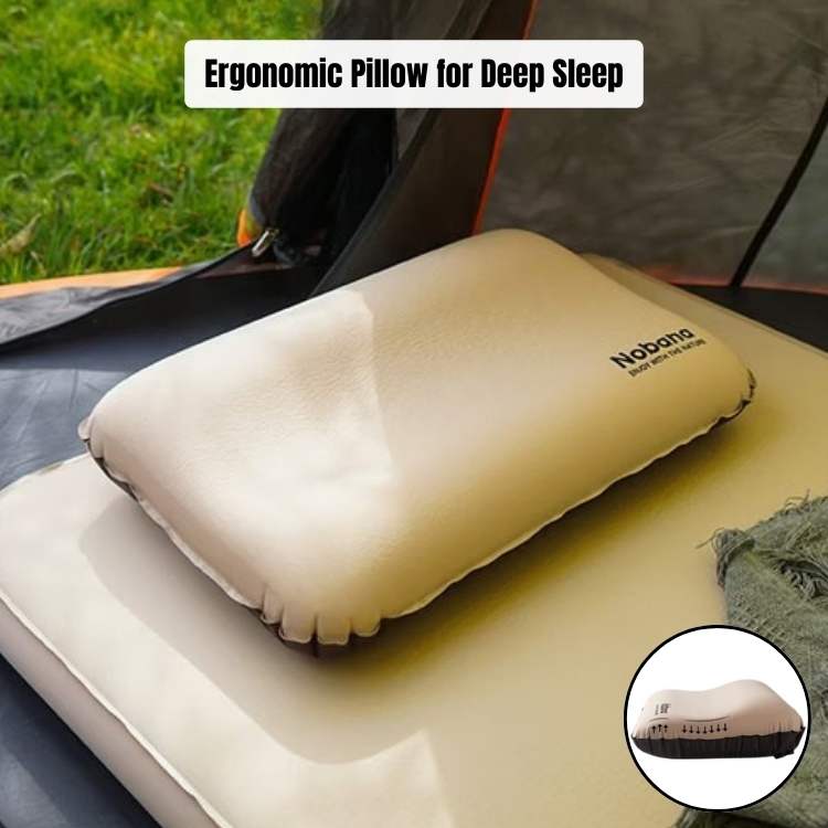 Inflatable Ergonomic Travel Neck Pillow with Dual-Valve System