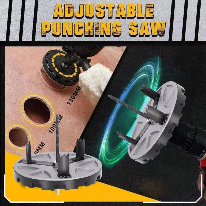 Adjustable Hole Cutter Drill Bit 45-130mm for Drywall & Softwood