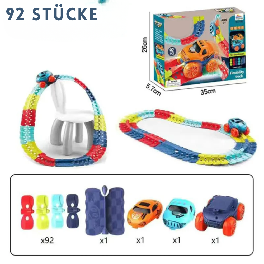Flexible Race Track Construction Set for Kids – Bendable Track Pieces