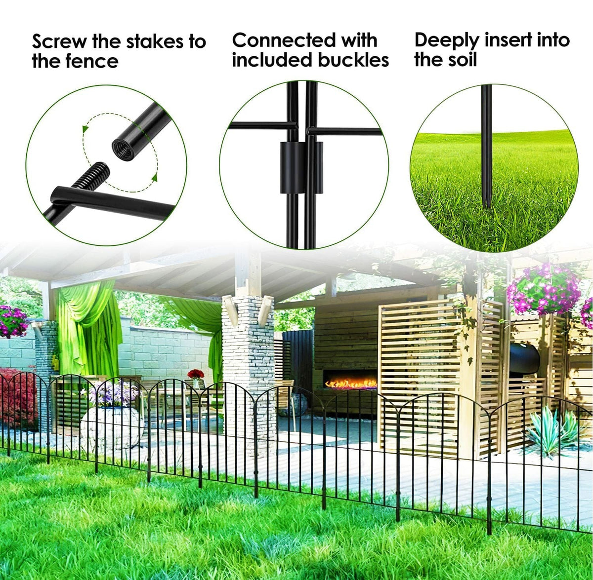 Decorative Stainless Steel Garden Fence for Bed Edging – 10 Panels