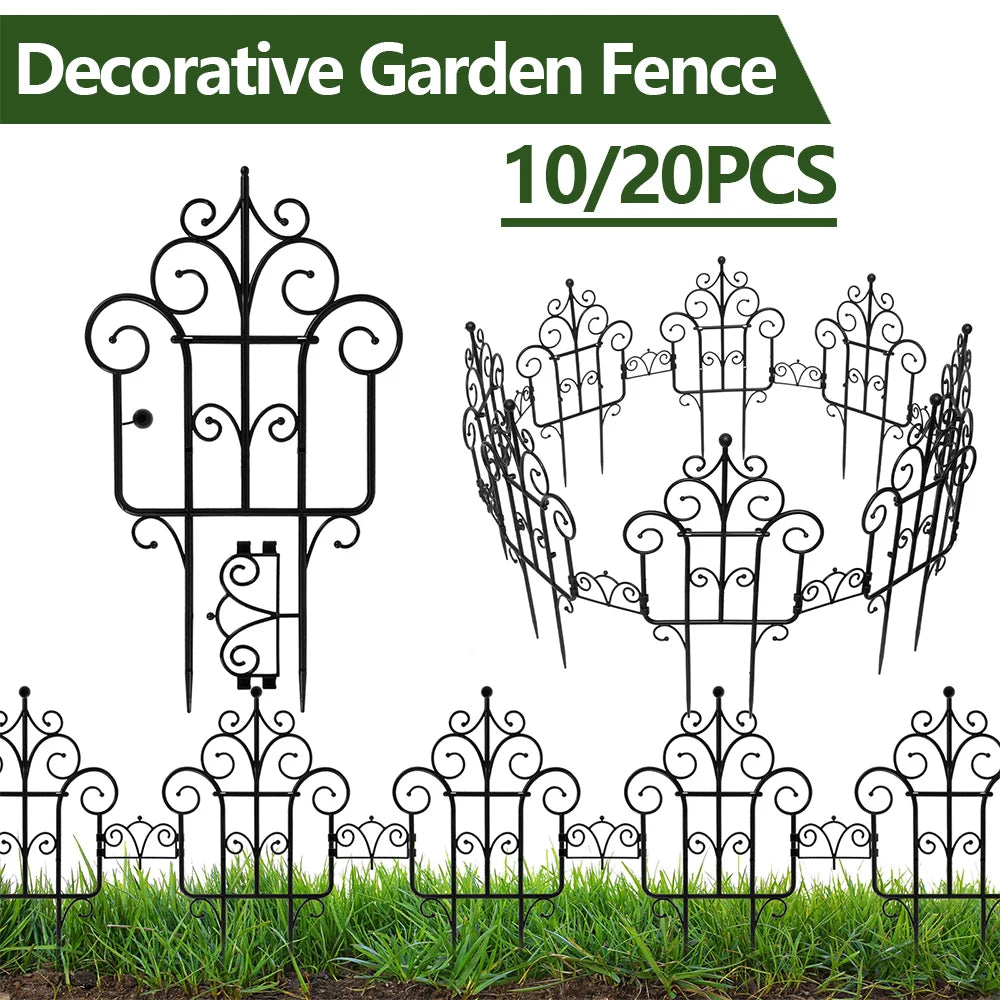 Flexible Garden Border Edging Set – 10-Piece Plastic Lawn & Bed Fence