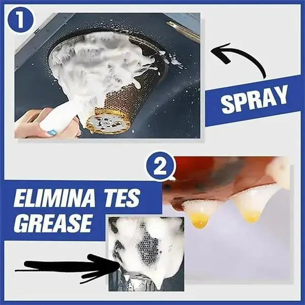 Foam Grease Cleaner Spray for Kitchen & Bathroom Surfaces