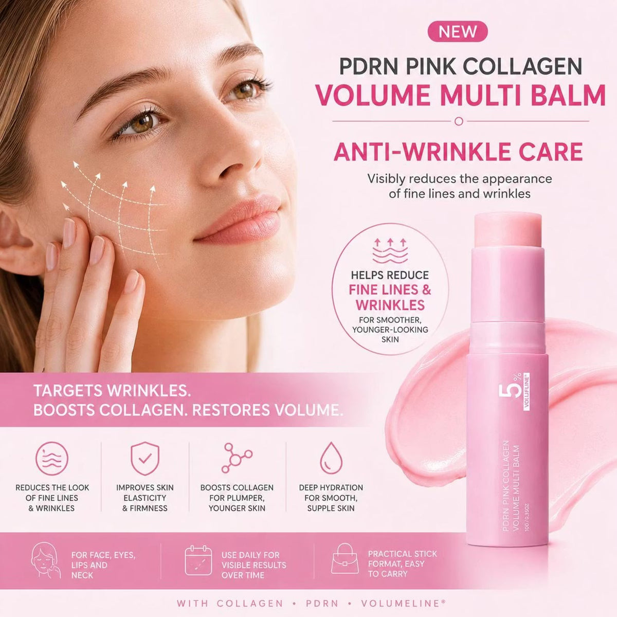 Collagen Lip Balm for Volume & Moisture – Plumping Lip Care Cream