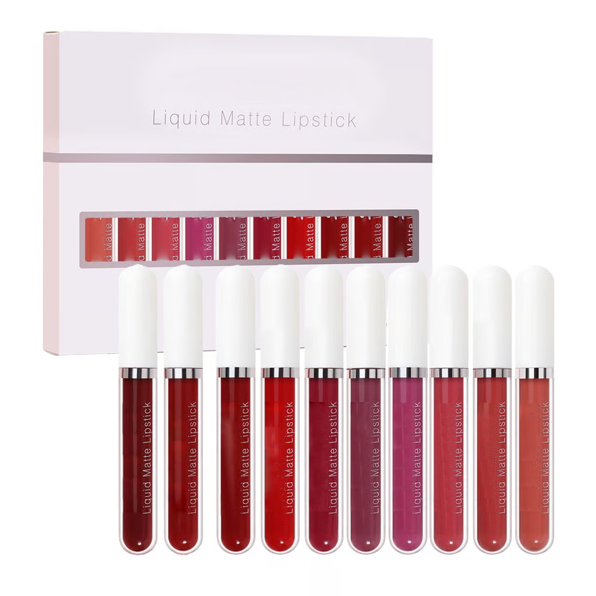 Long-Lasting Matte Lipstick Set – 18 Waterproof Shades with Vitamin E